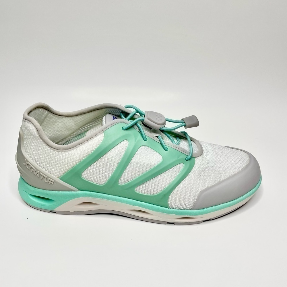NEW XTRATUF White and Green Contrast Mesh Spindrift Seafoam Water Sneakers US 9